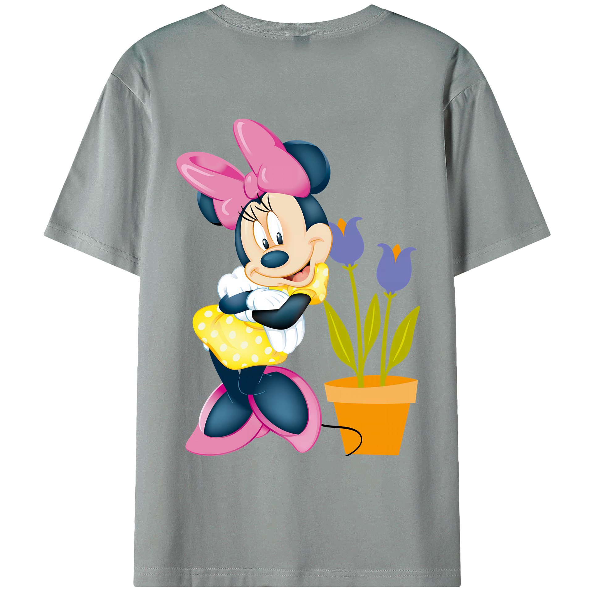 （画像用） ミッキーマウス Mickey Mouse 綿100％ メンズ半袖Tシャツ（バックプリント） 通気性
